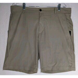 Claiborne Classic Fit Chino Shorts Dry & Cool Khaki Tan Mens Size 36 Polyester